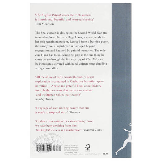 【中商原版】英国病人英文原版经典文学 English Patient Michael Ondaatje迈克尔翁达杰代表作金布克奖获奖作奥斯卡电影小说 商品图1