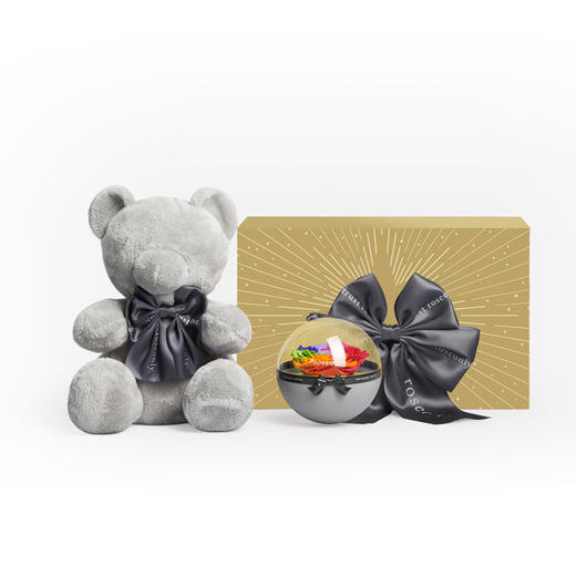 肖战力荐 roseonly 玫瑰礼盒 - 公仔系列 特别款抱抱熊花球礼盒 31cm
