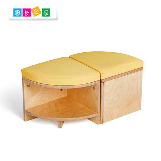 桦木小圆桌pu凳子实木家具 商品图1