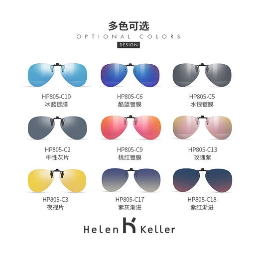 海伦凯勒墨镜夹片偏光驾驶近视太阳镜夹片开车挂片 夜视镜夹片805 商品图1