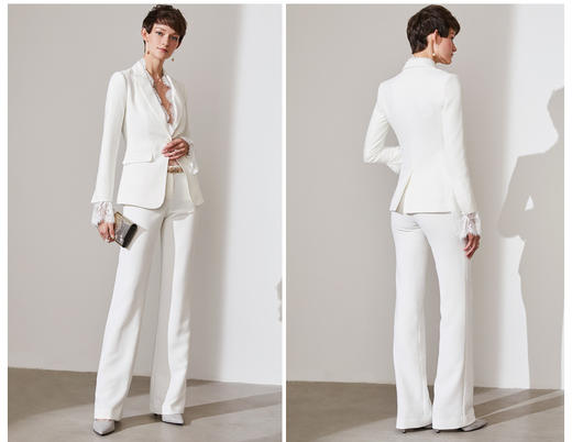 “温柔陷阱” J93A3710C 蕾丝拼接西装套裤 权威征服 温柔女人味 商品图2