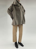 HIDEMI 燕麦灰设计感OS大衬衫式高克重加厚羊驼毛围巾式大衣 商品缩略图11