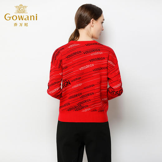 乔万尼毛衣女冬季长袖上衣气质宽松套头针织羊毛打底衫EN4M800 商品图3