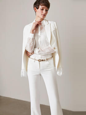 “温柔陷阱” J93A3710C 蕾丝拼接西装套裤 权威征服 温柔女人味