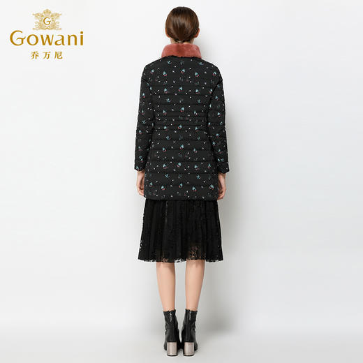 乔万尼羽绒服女修身保暖两面穿中长款水貂毛领韩版潮EN4T858 商品图3