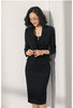 “黑兰”套裙 颈袖添香季时尚职业修身OL气质显瘦包臀羊毛女士套裙J9303994A 商品缩略图1
