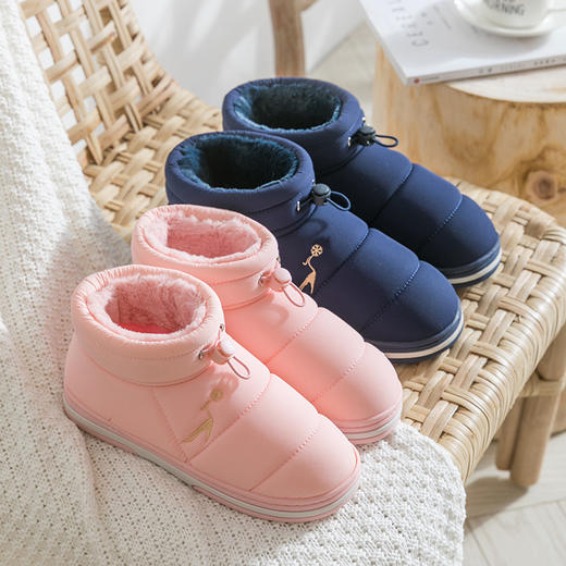 【防水羽绒棉鞋包跟】保暖羽绒棉拖鞋全包跟加绒 家居室内冬天防水男女棉鞋 商品图3