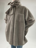 HIDEMI 燕麦灰设计感OS大衬衫式高克重加厚羊驼毛围巾式大衣 商品缩略图12