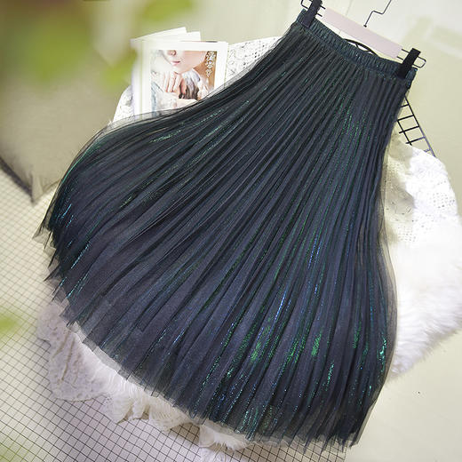 JJ-1906秋冬新款显瘦显瘦网纱半身裙流光裙子 商品图4