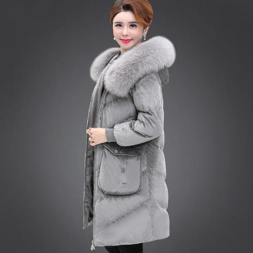 XTH-12558妈妈冬装外套阔太太棉衣洋气50岁中年女装金丝绒羽绒棉 商品图2