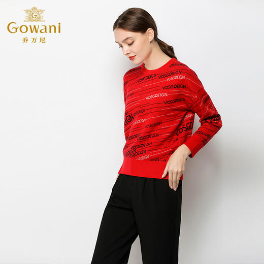 乔万尼毛衣女冬季长袖上衣气质宽松套头针织羊毛打底衫EN4M800 商品图1