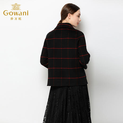 【绵羊毛】乔万尼冬季毛呢外套女双面穿短款羊毛大衣保暖气质外套EN4B708 商品图3