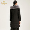 乔万尼羽绒服黑色显瘦冬装派克羽绒服女中长款EN4T733 商品缩略图3