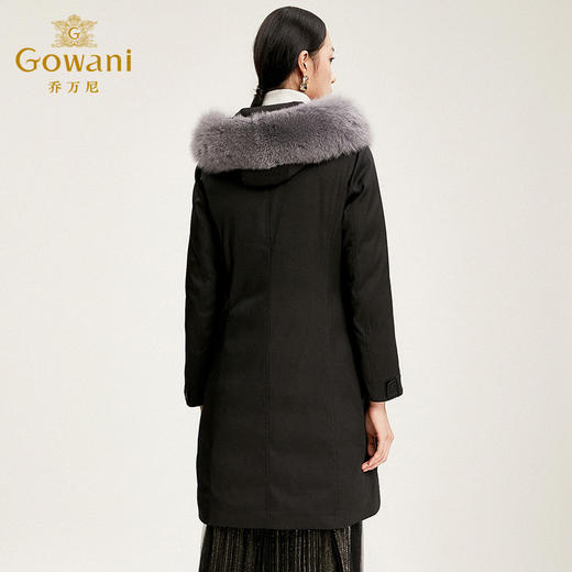 乔万尼羽绒服黑色显瘦冬装派克羽绒服女中长款EN4T733 商品图3