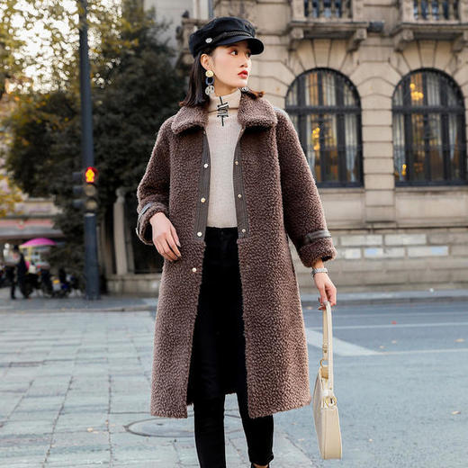 xpwq660新款羊剪绒颗粒皮毛大衣