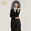 乔万尼羽绒服黑色显瘦冬装派克羽绒服女中长款EN4T733 商品缩略图1