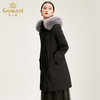 乔万尼羽绒服黑色显瘦冬装派克羽绒服女中长款EN4T733 商品缩略图2