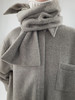 HIDEMI 燕麦灰设计感OS大衬衫式高克重加厚羊驼毛围巾式大衣 商品缩略图7