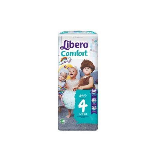 丽贝乐Libero婴儿纸尿裤comfort 4号 7-11公斤宝宝适用 54片/包 （新包装52片/包 ）新老包装随机发货 商品图0