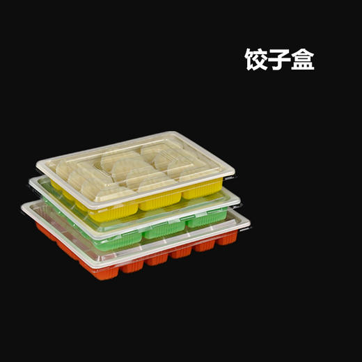一次性饺子盒长方形多格带盖速冻水饺混沌冰箱外卖打包盒