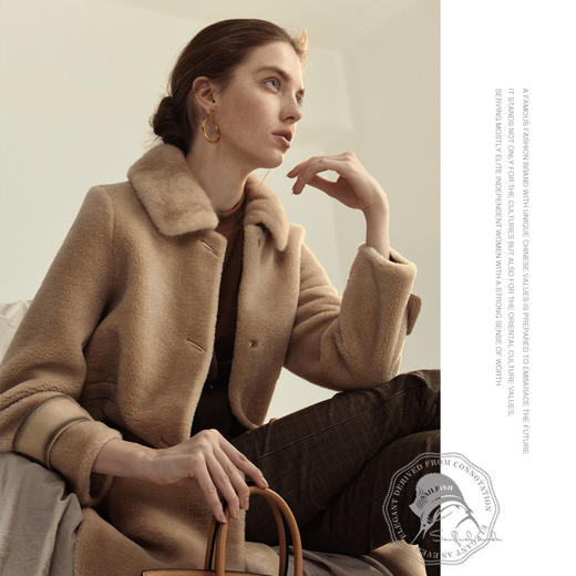 ZS-XM8585水貂毛领羊毛羊剪绒颗粒长大衣 商品图0