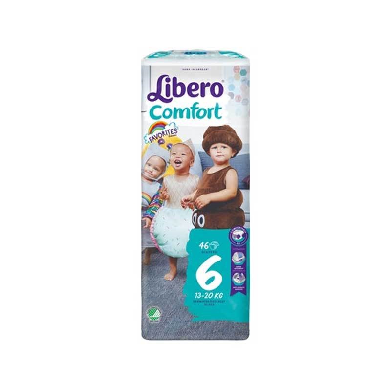 丽贝乐Libero婴儿纸尿裤comfort 6号 13-20公斤宝宝适用 46片/包 （新版本 44片/包）新老版本随机发货