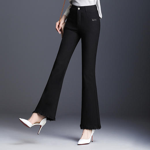 女裤春款2020新款韩版高腰喇叭裤长裤女高腰显瘦休闲垂感微喇裤ty8329