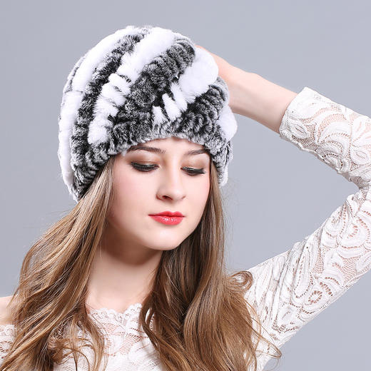 上海旗袍厂zrtm1120新款獭兔毛帽子女冬保暖护耳韩版皮草帽子冬款圆顶