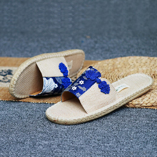 【买麻鞋，雅路人】防脚臭，新款居家拖鞋休闲时尚女士亚麻拖鞋室内地暖拖鞋手工拖鞋YT-10 商品图1