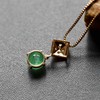 高冰种阳绿蛋面翡翠吊坠18k黄金钻石镶嵌 商品缩略图6