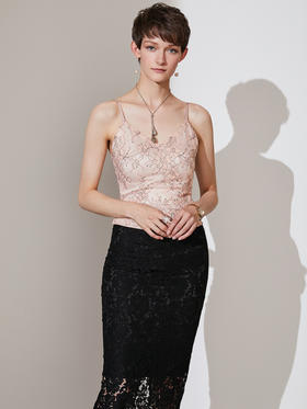 J92G3801A颈袖添香2019新款蕾丝小吊带女士内搭肩带可调打底针织背心J92G3801A