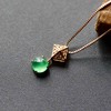 高冰种阳绿蛋面翡翠吊坠18k黄金钻石镶嵌 商品缩略图0