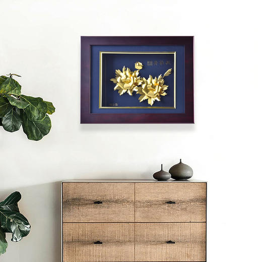 金陵金箔南京双牡丹纯金箔画 商品图4