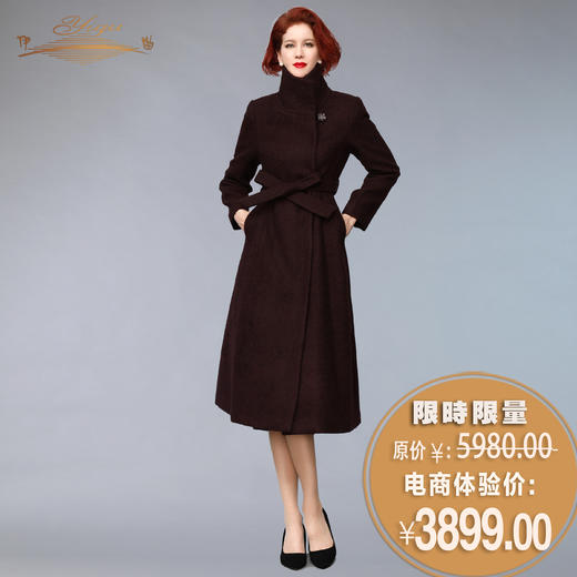 【特惠】YIQU |“暖阳”高级羊毛大衣（紫红）PT 商品图0