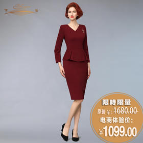【特惠】YIQU |“百媚”连身裙（玛莎拉红）PT