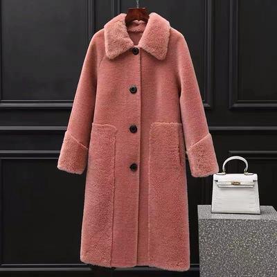 BC-349秋冬中长款中年颗粒绒韩版淑女系带毛呢外套 商品图2