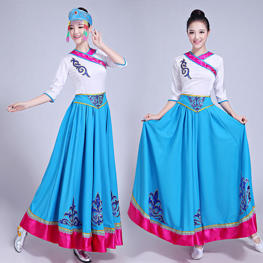 广场舞服装半身练习裙舞蹈演出服装女成人蒙古族大摆裙wbx