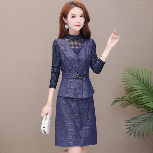 YW-KED91206时尚气质优雅修身显瘦两件套连衣裙 商品图0