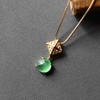 高冰种阳绿蛋面翡翠吊坠18k黄金钻石镶嵌 商品缩略图1
