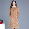 YW-XY19A38时尚修身显瘦绣花雪貂绒大衣 商品缩略图0