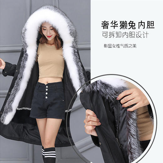 FX-秋冬皮草新款兔毛内胆狐狸毛裘皮大衣 商品图2