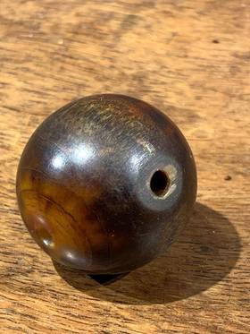 藏传牦牛角三通大圆珠   顺丰包邮