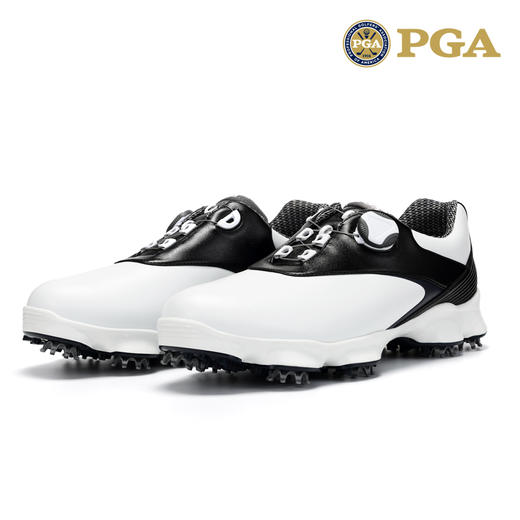 美国PGA 高尔夫球鞋 男士防水鞋子 旋钮伸缩鞋带 防侧滑活动钉 商品图1
