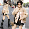 LJY-J9A52-109冬季新款韩版宽松百搭羊羔毛拼接棉衣外套 商品缩略图3