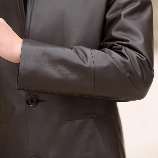 HHYR-新款真皮风衣男士中长款海宁绵羊皮真皮皮衣 商品图4