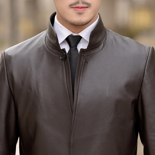 HHYR-新款真皮风衣男士中长款海宁绵羊皮真皮皮衣 商品图3