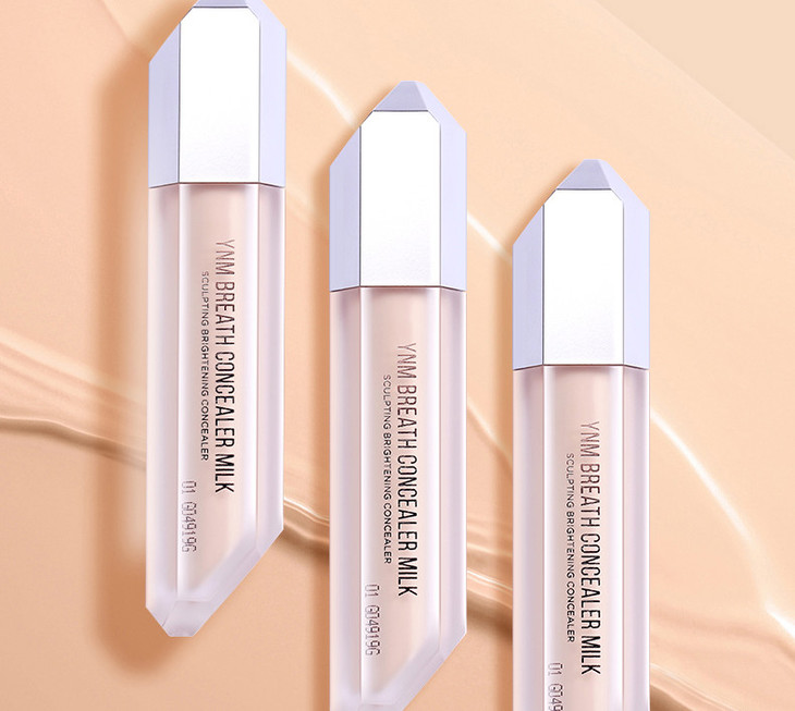 ynm水晶空气遮瑕液笔01奶油草莓02奶油杏仁5g遮瑕亮肤轻盈润滑