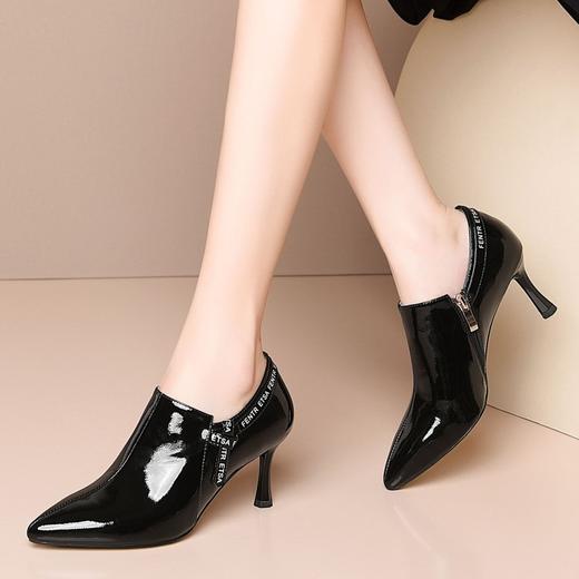 OLD-H2106冬季新款酒红色亮皮单鞋 商品图2