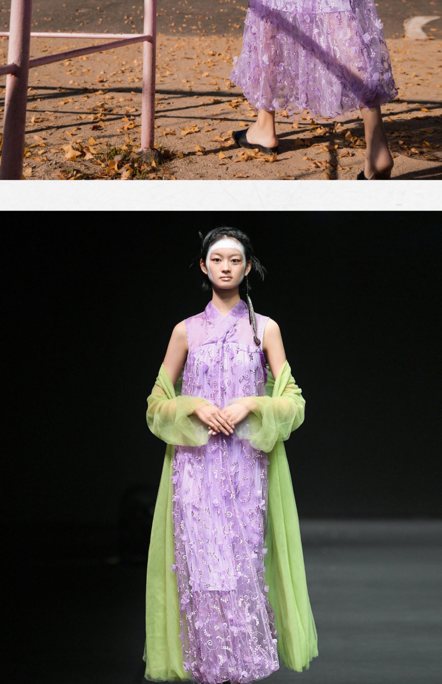 林栖设计小店女装新品汉服交襟领无袖中长款飘逸连衣裙仙女