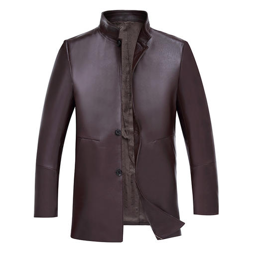 HHYR-新款真皮风衣男士中长款海宁绵羊皮真皮皮衣 商品图2